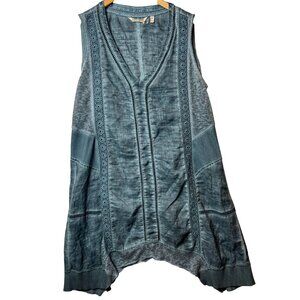 Soft Surroundings Blue Sleeveless Tunic Asymmetrical Dress